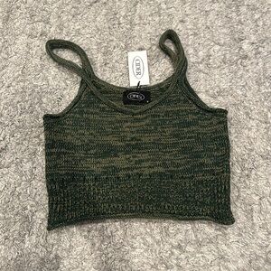 Very cute green crop top with knit material from Cider